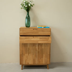Buffet commode en bois massif de chêne durable style scandinave