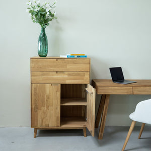 Buffet commode en bois massif de chêne durable style scandinave