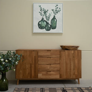 Buffet en bois massif de chêne Escandi 3 – 160 x 45 x 84,5 cm - NordicStory