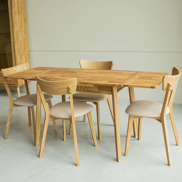 Table à manger extensible en chêne massif Mini 1 – 110-170 x 65 x 75 (77) cm - NordicStory