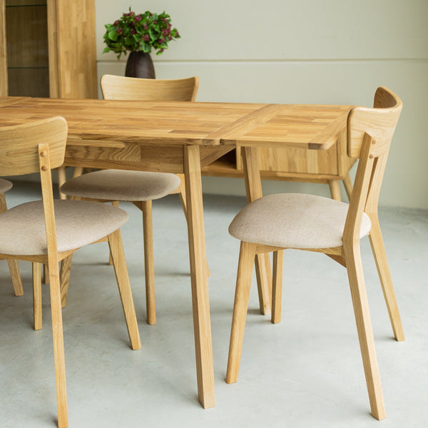 Table à manger extensible en chêne massif Mini 1 – 110-170 x 65 x 75 (77) cm - NordicStory