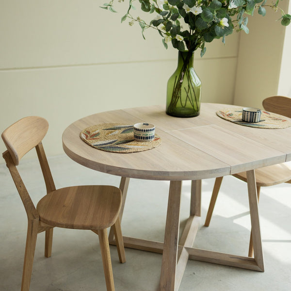 Table à manger ronde extensible en chêne massif MOBY - NordicStory