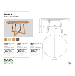 Table à manger ronde extensible en chêne massif MOBY - NordicStory