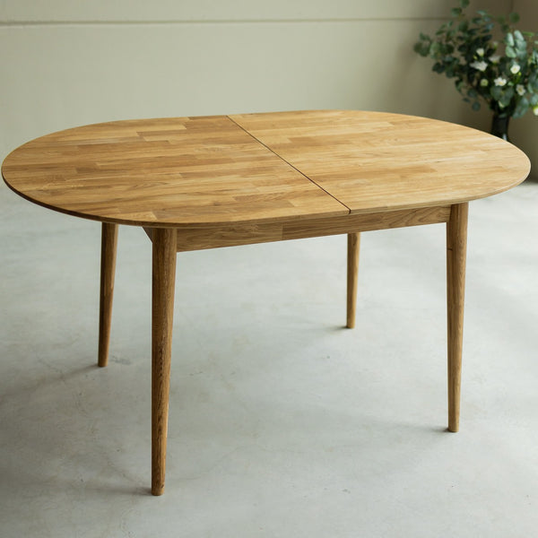 Table à manger ovale extensible en chêne massif Escandi 2 – 140-175 x 90 x 75 cm - NordicStory