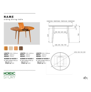 Table à manger ronde extensible en chêne massif Escandi 6 – 93-123 x 93 x 75 cm - NordicStory