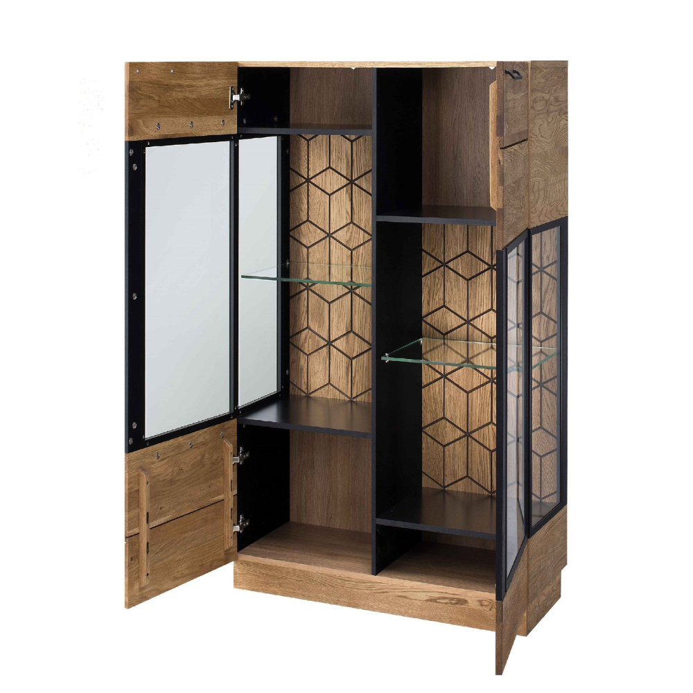 LoftStory Vitrina de madera de roble diseno industrial nordico