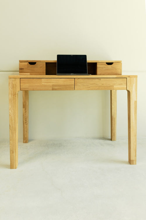 Bureau console en bois massif de chêne Axel II – 105 x 55 x 96 cm - NordicStory