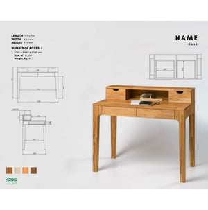 Bureau console en bois massif de chêne Axel II – 105 x 55 x 96 cm - NordicStory