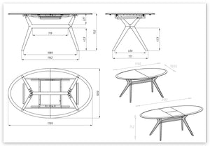 Table à manger extensible en bois massif de chêne Carmen - NordicStory