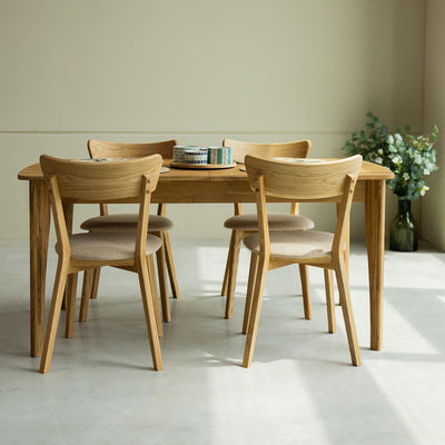  NordicStory Table de salle à manger à rallonge en chêne massif durable