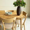 NordicStory Table de salle à manger à rallonge en chêne massif "Mini 1" 110-170 x 65 x 77 (75) cm.