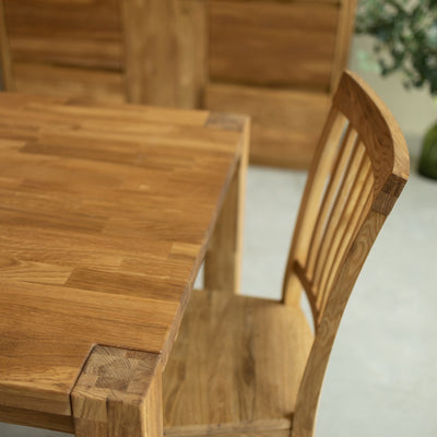 Table de salle à manger à rallonge en chêne massif durable