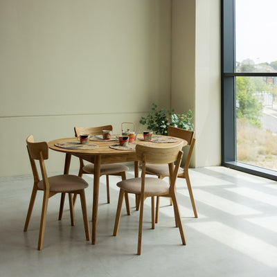  NordicStory Table de salle à manger ovale à rallonge en chêne massif durable