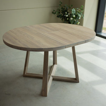 NordicStory Table de salle à manger à rallonge en chêne massif durable