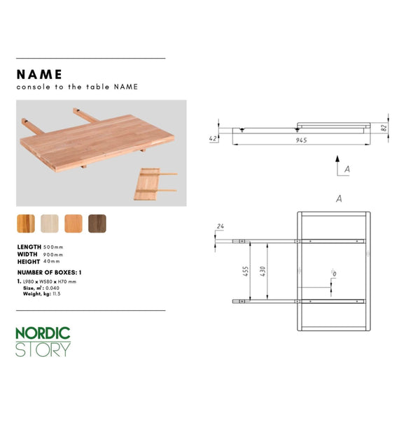 Table à manger extensible en chêne massif Mauritz 1 – 140/160/180 x 90 x 75 cm - NordicStory