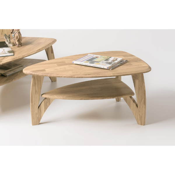 Table basse en bois massif de chêne Vankel
