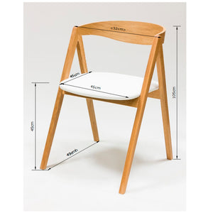 Chaise en bois massif de chêne naturel Oscar, revêtement Blanc - Lot de 2 ou de 4 chaises - VESKOR