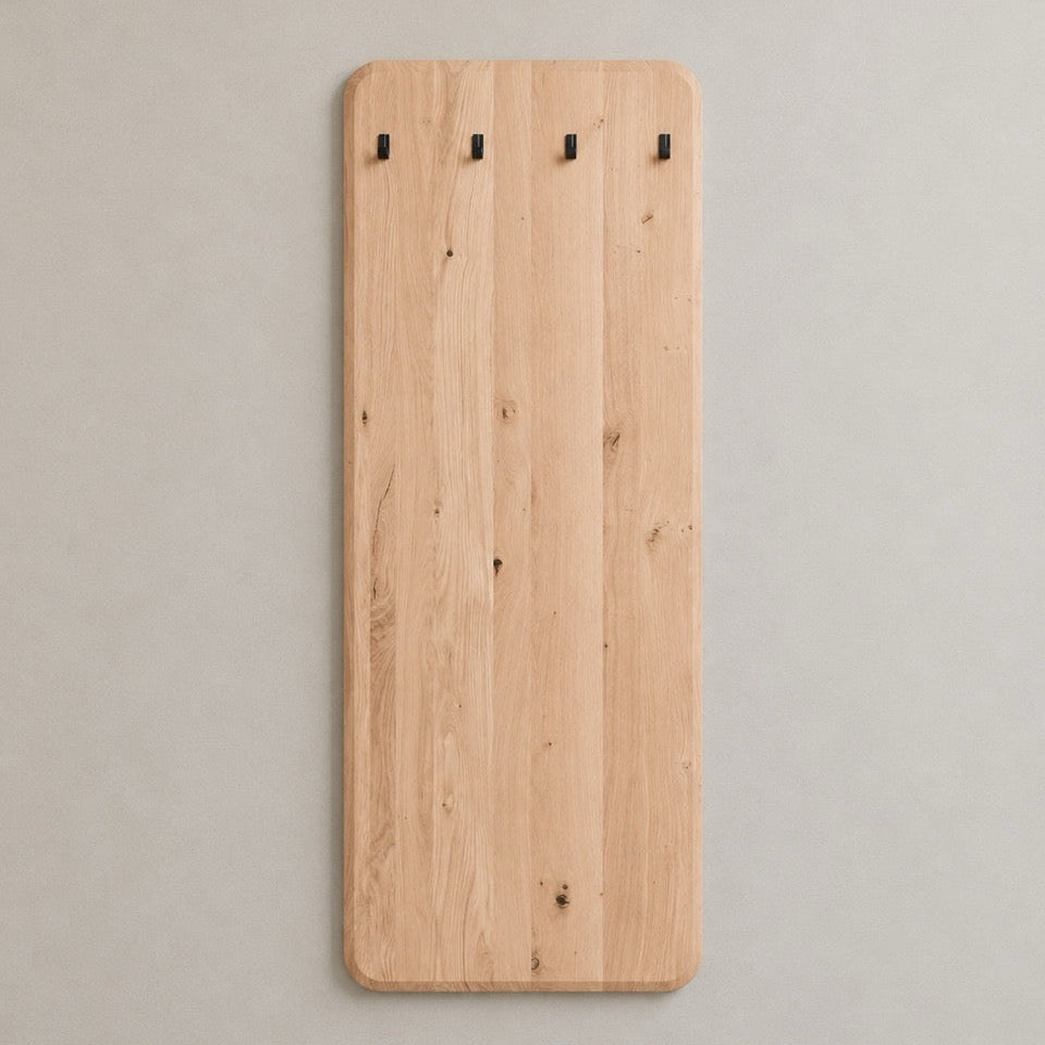 Patère en bois massif de chêne noyer