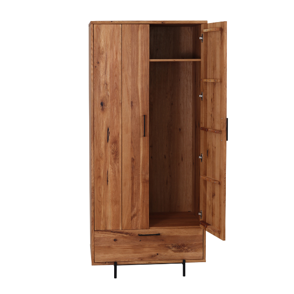 Armoire en bois massif Normandie – 90 cm x 57 cm x 200 cm - VESKOR