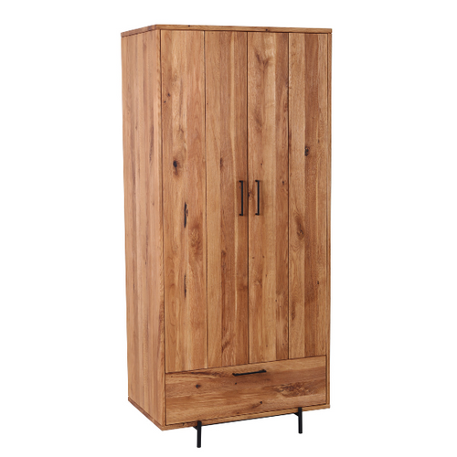 Armoire en bois massif Normandie – 90 cm x 57 cm x 200 cm - VESKOR