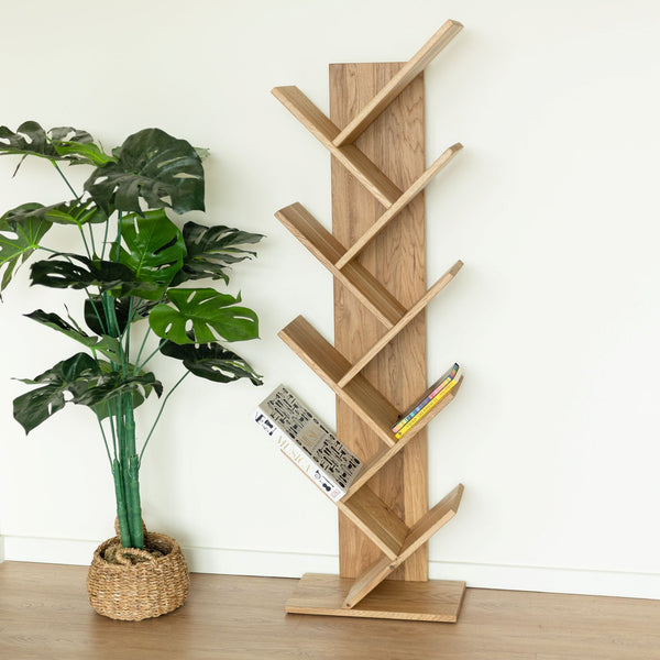 Bibliothèque sur pied en bois massif de chêne Bergen - VESKOR