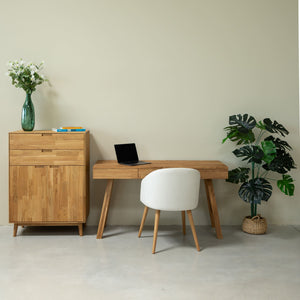 Bureau console en bois massif de chêne Einstein I – 140 x 55 x 76 cm - NordicStory