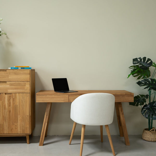 Bureau console en bois massif de chêne Einstein I – 140 x 55 x 76 cm - NordicStory
