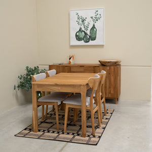 Chaise en bois massif de chêne Maxwell, revêtement Gris - Lot de 2 ou 4 chaises - VESKOR