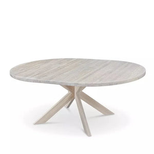 Table à manger ronde extensible en chêne massif Holger – 120-170 x 120 x 76 cm/140-190 x 140 x 76 cm - NordicStory