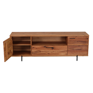 Meuble TV en bois massif Normandie - 180 x 45 x 60 cm - VESKOR