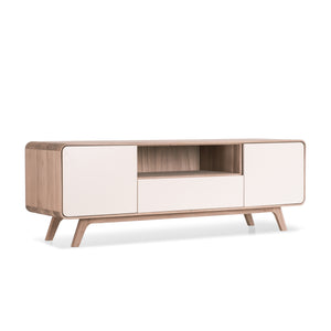 Meuble TV en bois massif de chêne Oslo 3 - 180 x 45 x 55 cm - VESKOR