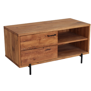 Banc à chaussures en bois massif Normandie – 100 cm x 47 cm x 50 cm - VESKOR