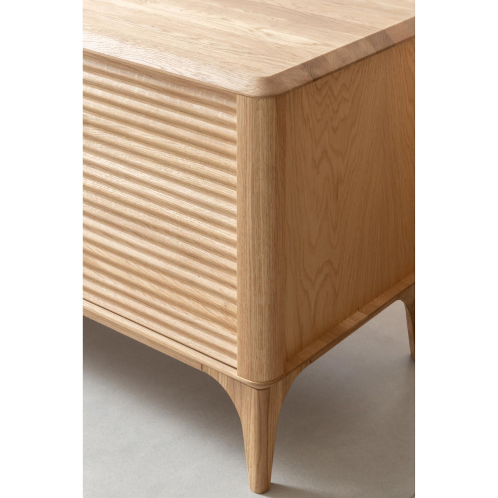 Meuble TV en bois massif de chêne Oxford 4 - 200 x 45 x 40 cm - NordicStory