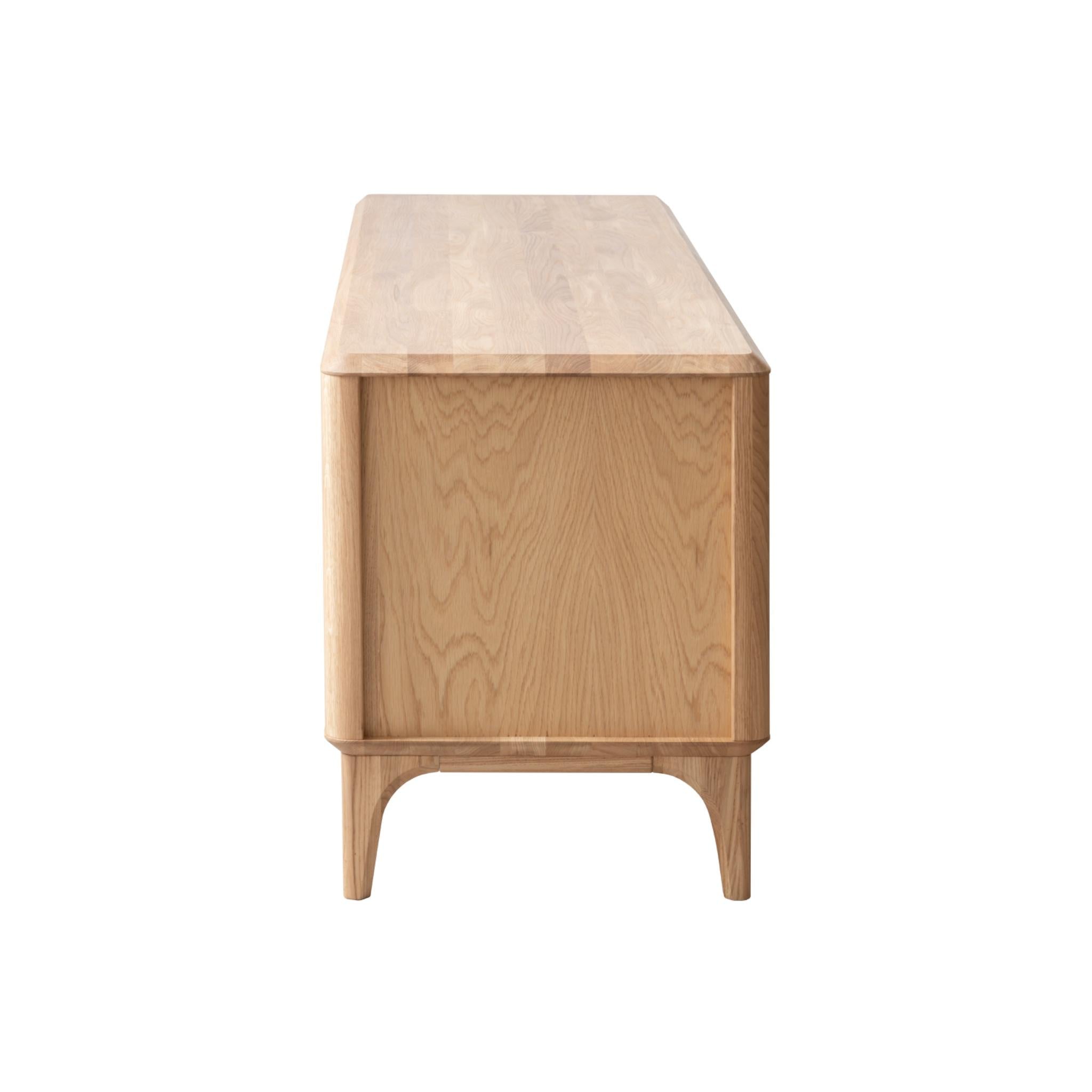 NordicStory Mueble de TV de madera maciza roble Oxford 3