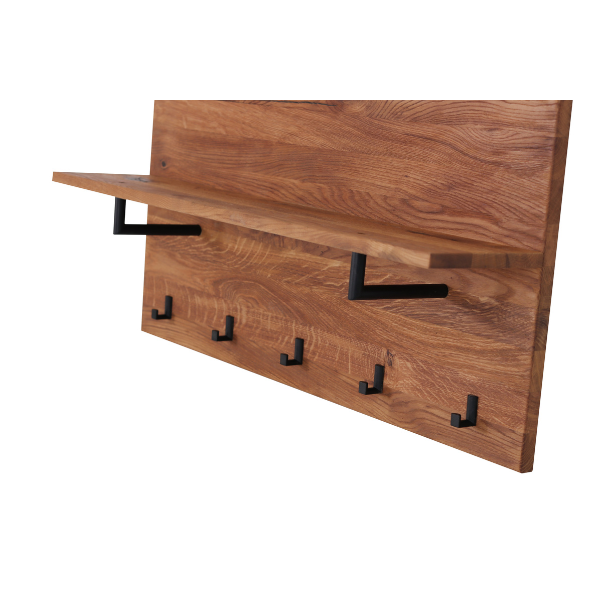 Patère en bois massif Normandie – 100 cm x 22,5 cm x 50 cm - VESKOR