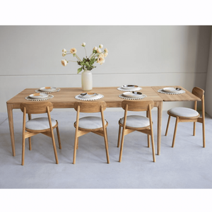 Table à manger extensible en bois massif de chêne Bergamo - NordicStory