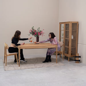 Table à manger extensible en bois massif de chêne Bergamo