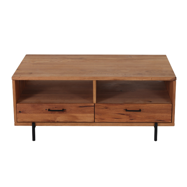 Table basse en bois massif Normandie – 110 cm x 69 cm x 45 cm - VESKOR