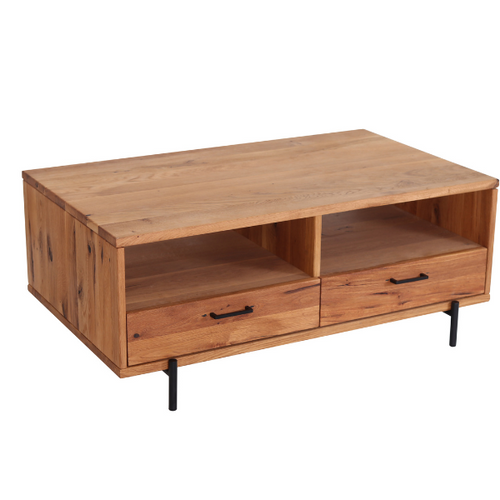 Table basse en bois massif Normandie – 110 cm x 69 cm x 45 cm - VESKOR