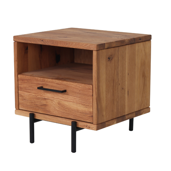 Table de chevet en bois massif Normandie – 45 cm x 42 cm x 45 cm - VESKOR