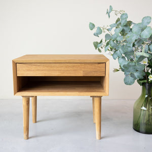 Table de chevet en bois massif de chêne Escandi 2 – 60 x 40 x 51,5 cm - NordicStory