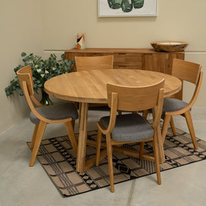 Table à manger ronde extensible en chêne massif MOBY - NordicStory