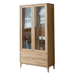NordicStory Vitrina de madera maciza roble Oxford 2