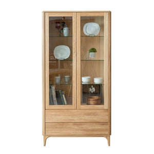 NordicStory Vitrina de madera maciza roble Oxford 2
