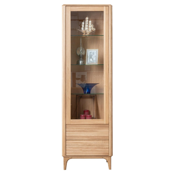 NordicStory Vitrina de madera maciza roble Oxford 1