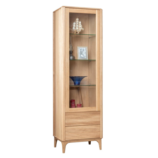 NordicStory Vitrina de madera maciza roble Oxford 1