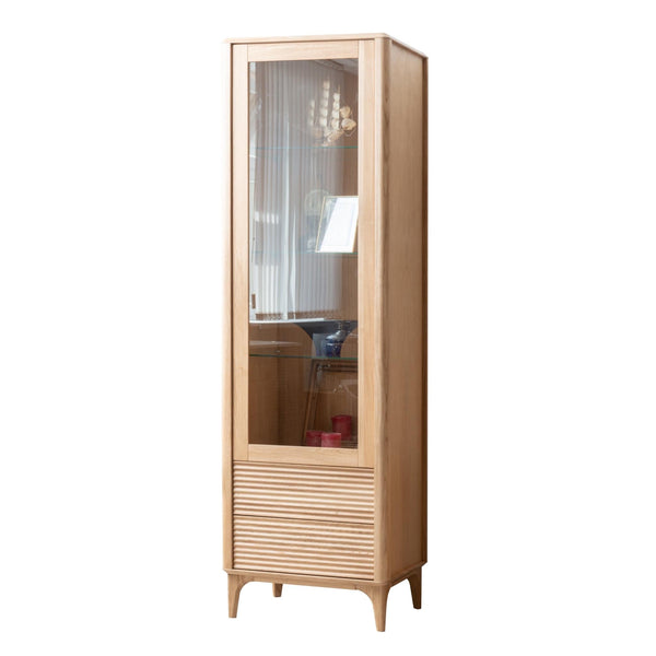 NordicStory Vitrina de madera maciza roble Oxford 1