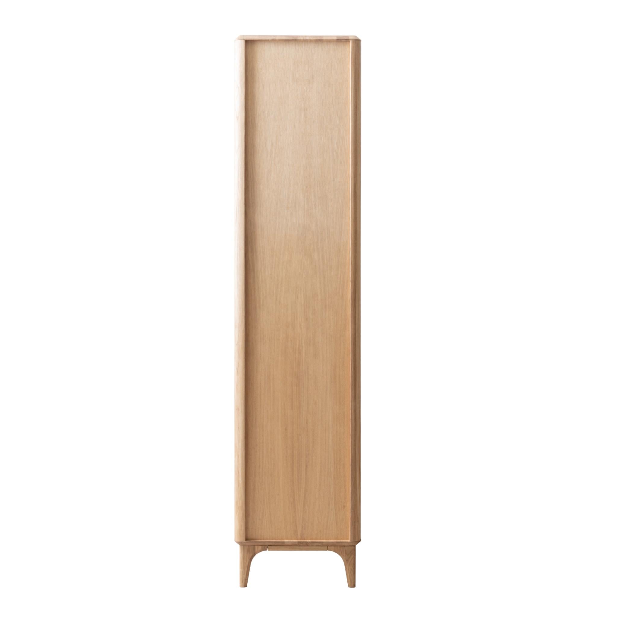 NordicStory Vitrina de madera maciza roble Oxford 2