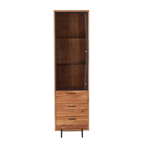 Vitrine en bois massif Normandie - 55 x 40 x 200 cm - VESKOR