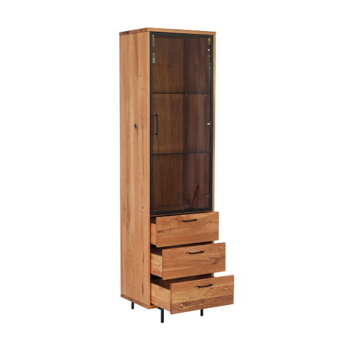 Vitrine en bois massif Normandie - 55 x 40 x 200 cm - VESKOR